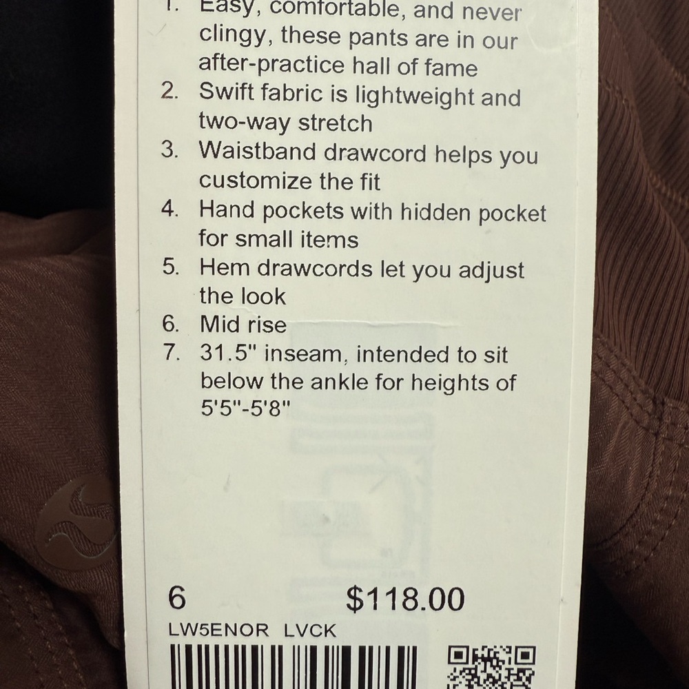 lululemon athletica Women's Track Pants in Deep Brown —— TAG HAS BEEN REMOVED - Picture 2 of 3